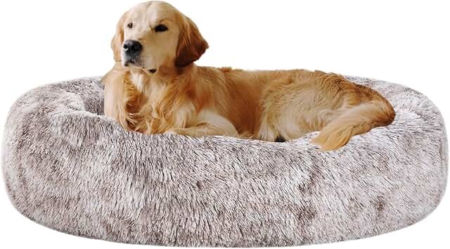 Pawsh Donut Cuddler Fur Shag Soft Dog Bed Brand