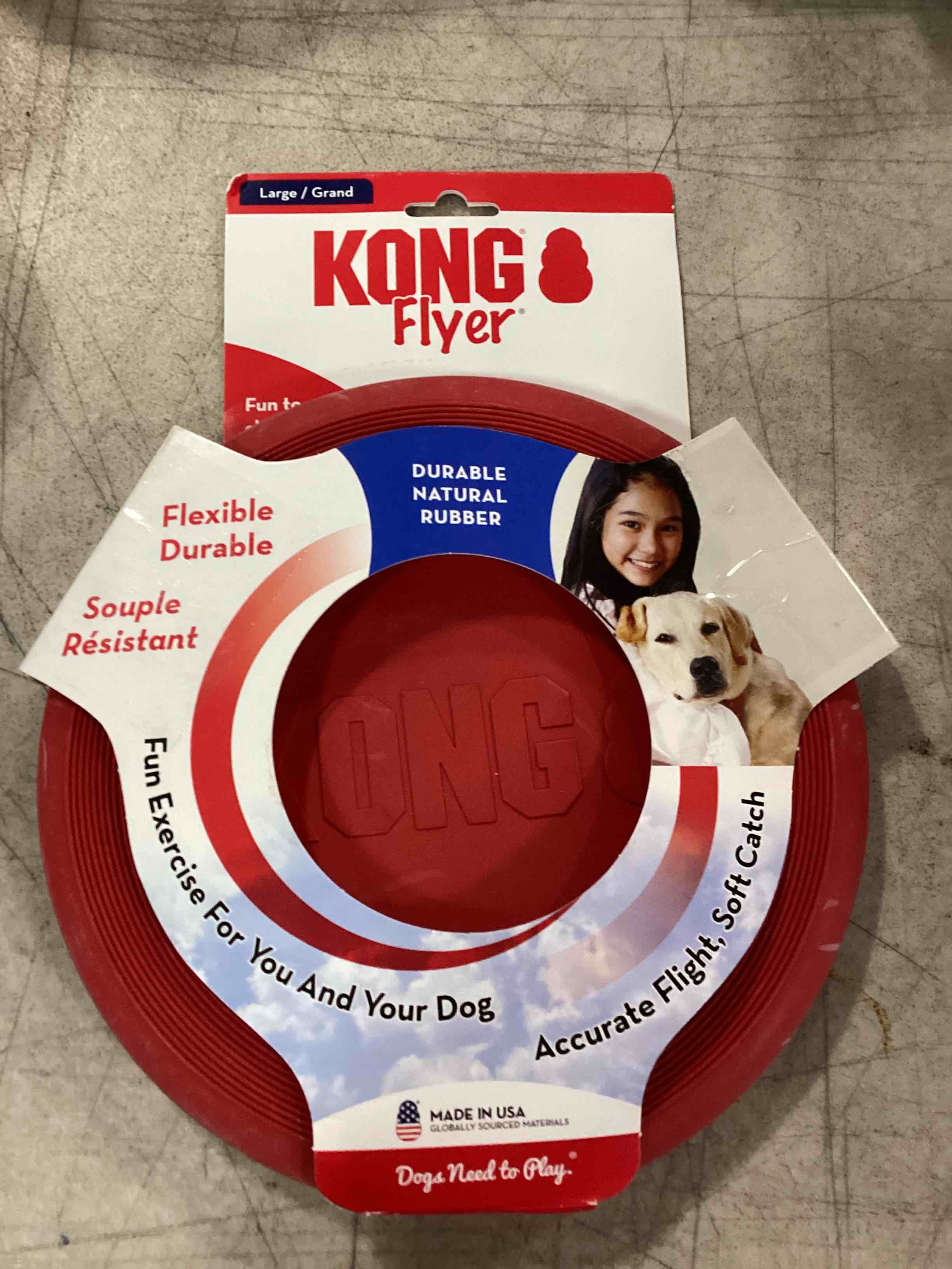 KONG Flyer - Durable Dog Toy for Outdoor Playtime - Natural Rubber Flying Disc, Dog Toy for Fetch - 