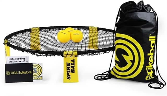 Spikeball Standard 3 Ball Kit with Adjustable Net & Balls - Portable Roundnet Game
