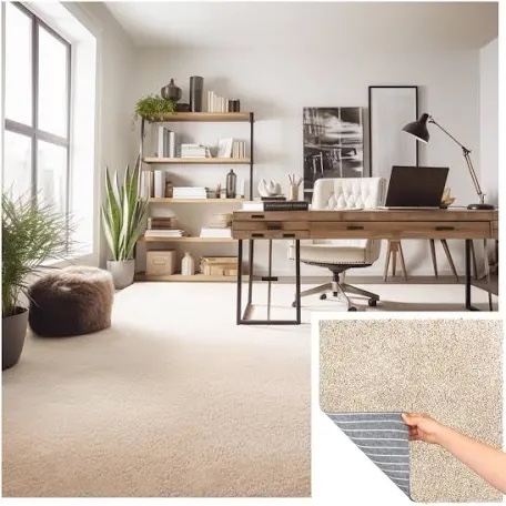 Matace Athena Series Plush Removable Carpet Tiles(Clearance) - 20x20 8 Squares (21.52 sqft) | Ultra Soft, High Pile, Non-Adhesive DIY Modular, Non-Slip Padded Backing - Light Brown
