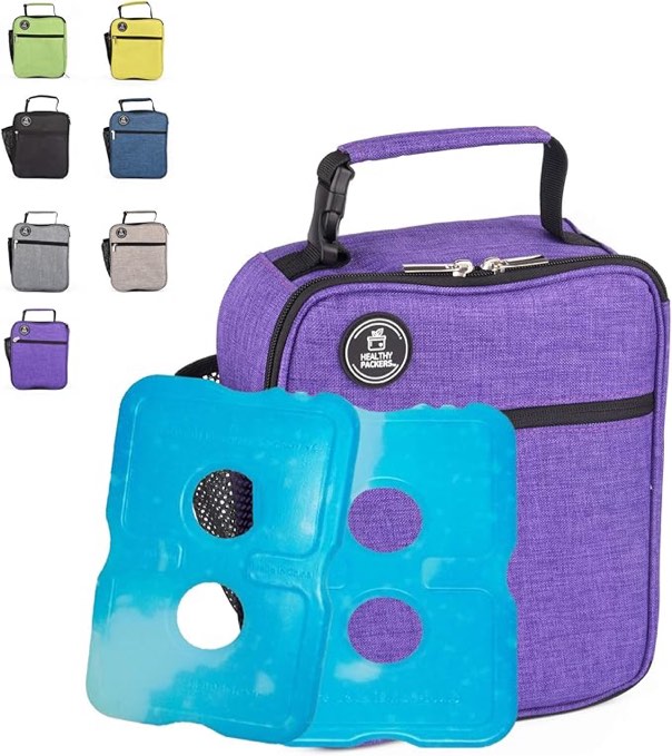 Insulated Lunch Bag for Men, Women & Kids with water bottle holder, Professional lunchbox for adults, Mens lunchbox for work, School and Outdoor Activities, waterproof insulated lunch box, (( Purple))
