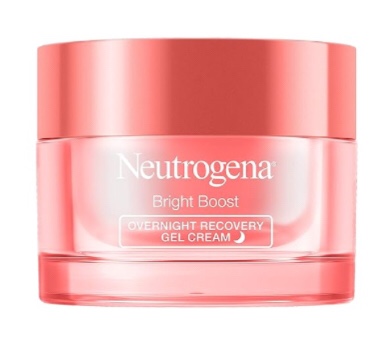 Neutrogena Bright Boost Overnight Recovery Gel Cream with Neoglucosamine, Brightening Nighttime Moisturizer, Oil-Free & Non-Comedogenic, 1.7 oz