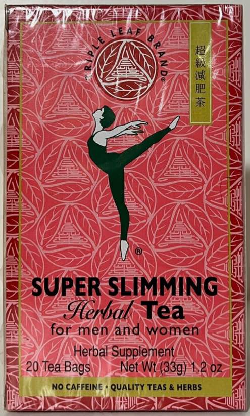 Best by Jun/2025) Triple Leaf Tea, Super Slimming Herbal Tea, 20 tea bags ~~Free Shipping