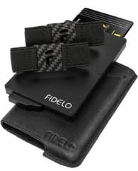 Fidelo Minimalist Wallet with Slim RFID Credit Card Holder Black w/4 Bands NIB