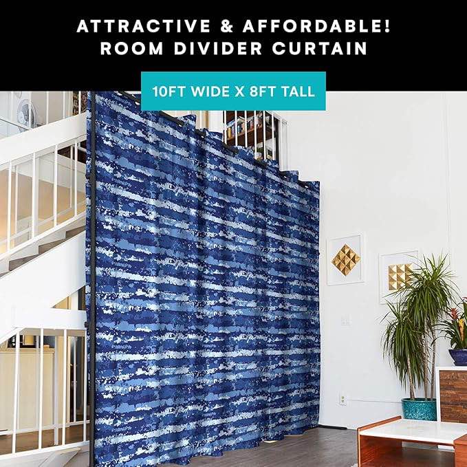 (( similar)) Room/Dividers/Now Premium Room Divider Curtain, 8ft Tall x 10ft Wide (Blue Stripe) | Premium Curtains for Room Partition, Privacy or Blackout | Large Room Divider Curtain | Room Dividers Curtains