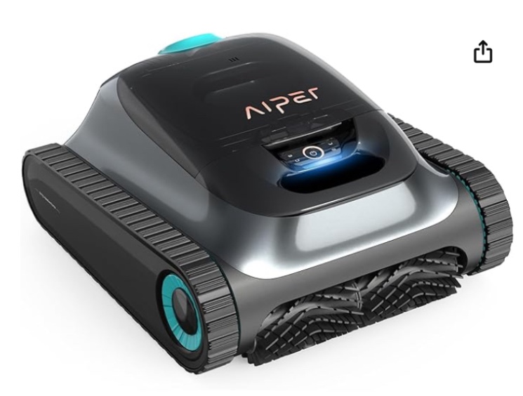  Pasa el mouse encima de la imagen para aplicar zoom                      9 VIDEOS AIPER Limpiador robótico inalámbrico Scuba S1, navegación inteligente para piscinas enterradas de hasta 1,600 pies cuadrados, aspiradora de limpieza de paredes y líneas de agua