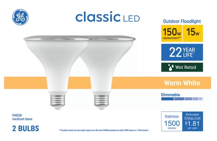 (Box of 6 pack)GE Classic LED 100 Watt Replacement, Soft White, ST19 Edison Bulbs (2 Pack)