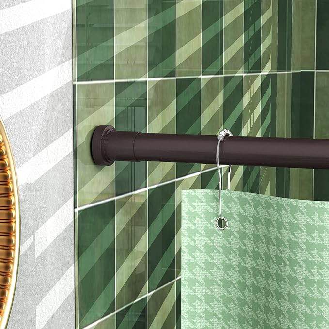 PrettyHome Shower Curtain Rod Tension 42-72 Inches,No Drilling Rust-Resistance Tension Shower Rod for Windows or Doorways,Bronze Bronze 42-72 inch