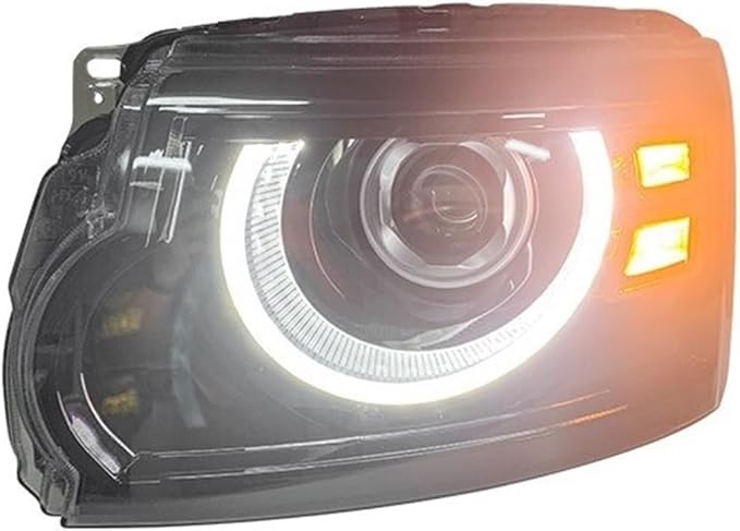 1 Pair Car Stying Headlamp Assembly Retrofitting Lens Daytime Running Light Compatible For Land Rover Discovery 4 10-17 Car Accessories(Left side,For 2014-2017)