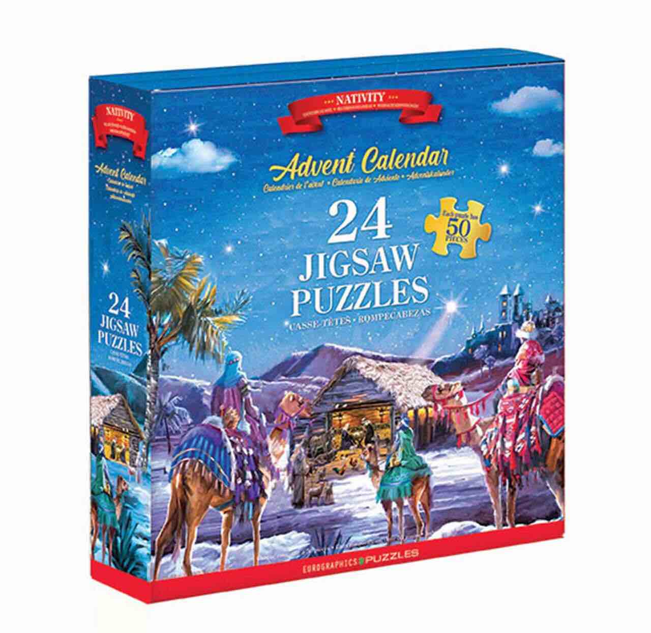 NATIVITY ADVENT CALENDAR 24 JIGSAW PUZZLES 50 PIECES SAMS CLUB