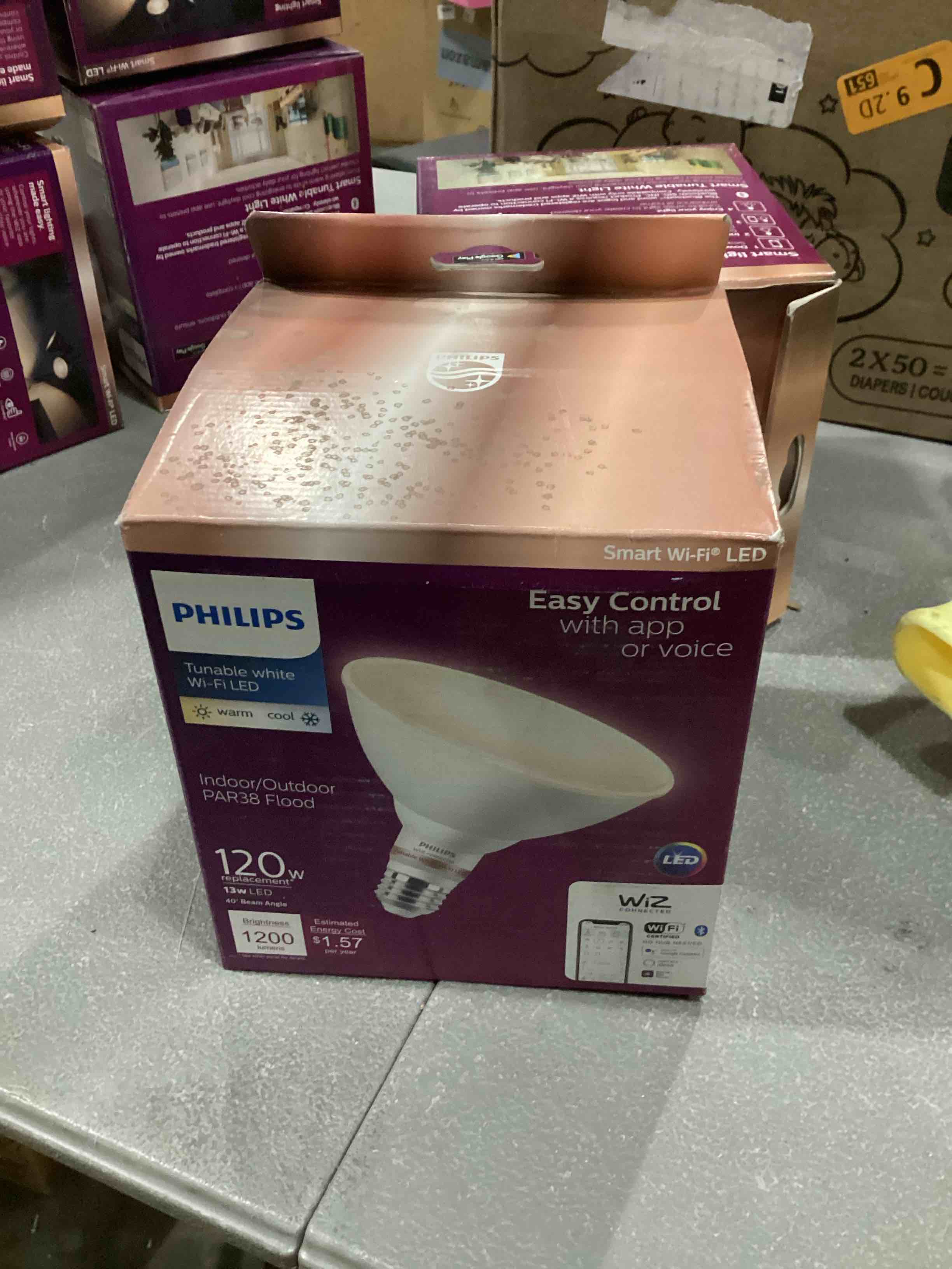 PHILIPS 120-Watt Equivalent PAR38 LED Smart Wi-Fi Tunable White Light Bulb Powered by WiZ with Bluetooth (1-Pack)