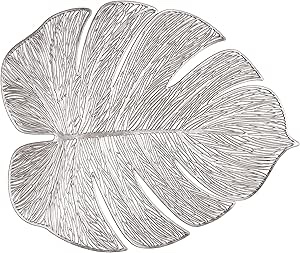 " OCCASIONS " 40 Pieces Pack Pressed Vinyl Metallic Placemats/Wedding Accent Centerpiece Placemat (Garden Silver)