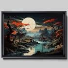 Abstract Fall Art P.ant Wae Decor 24x48 Inch With Framed Made In China