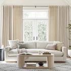  Nanspring Beige Flax Lintic Floor Curtains 52x120 