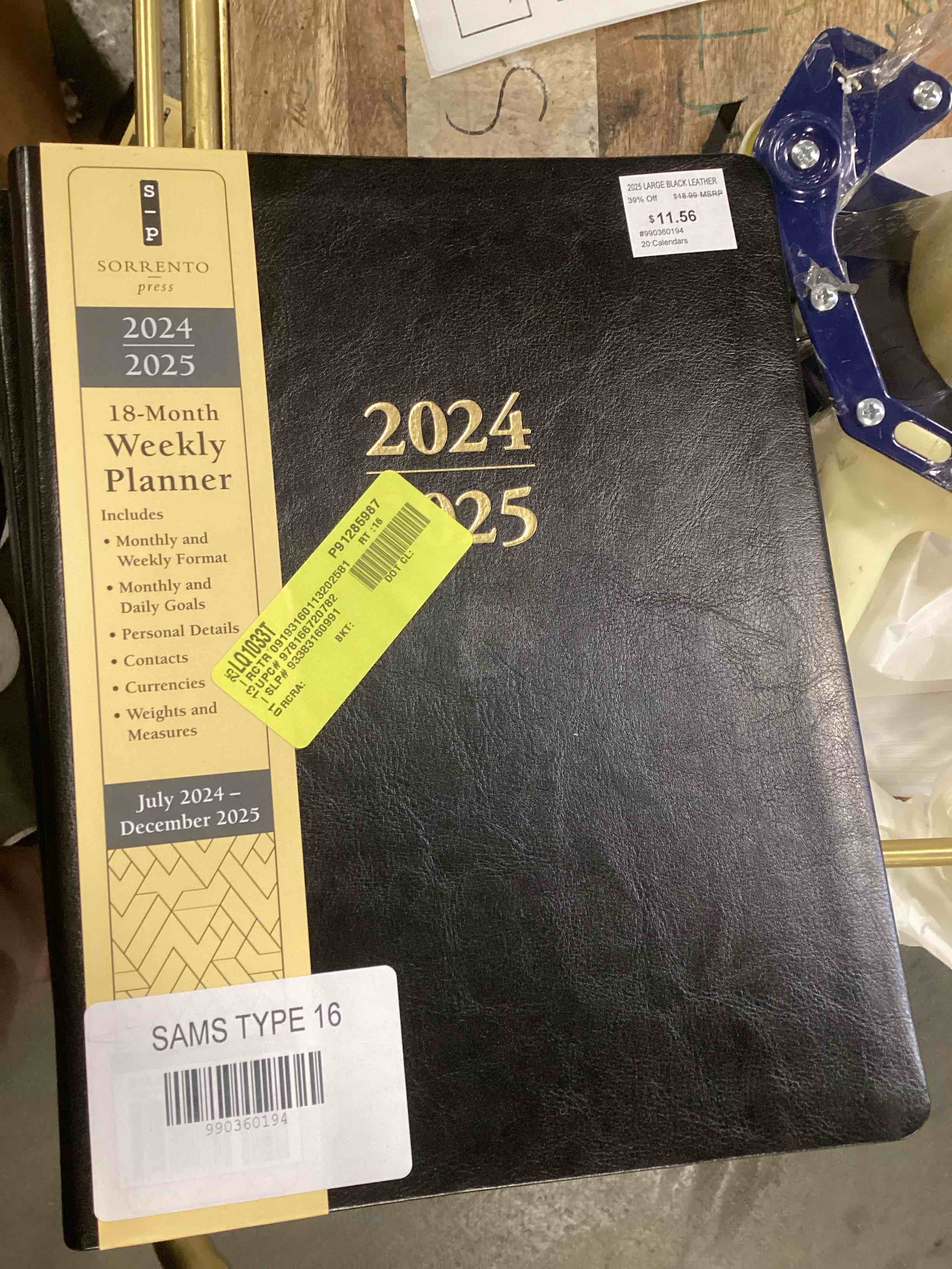 Large Black 18-Month Planner, Flexibound