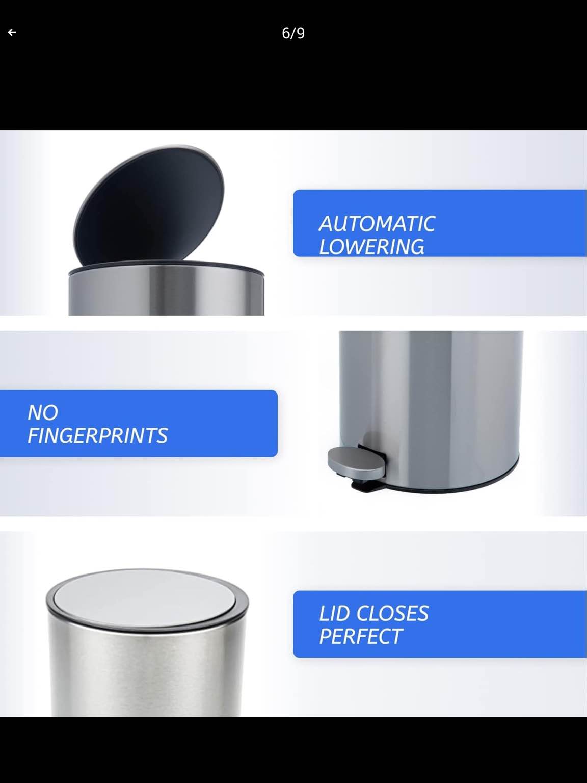 Bamodi Bathroom Bin 101.4 oz – Garbage Can with Lids – Small Pedal Bin for Bathroom, Toilet, Restroom – Stainless Steel Rubbish Waste Trash Can with Removable Inner Bucket (Silver)