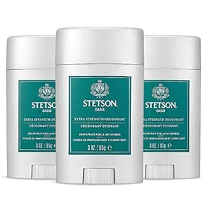Stetson Personal Care Extra Strength Deodorant - Gel Men's Deodorant Stick for Grooming Kit - 3 oz - 3 Pack - Original