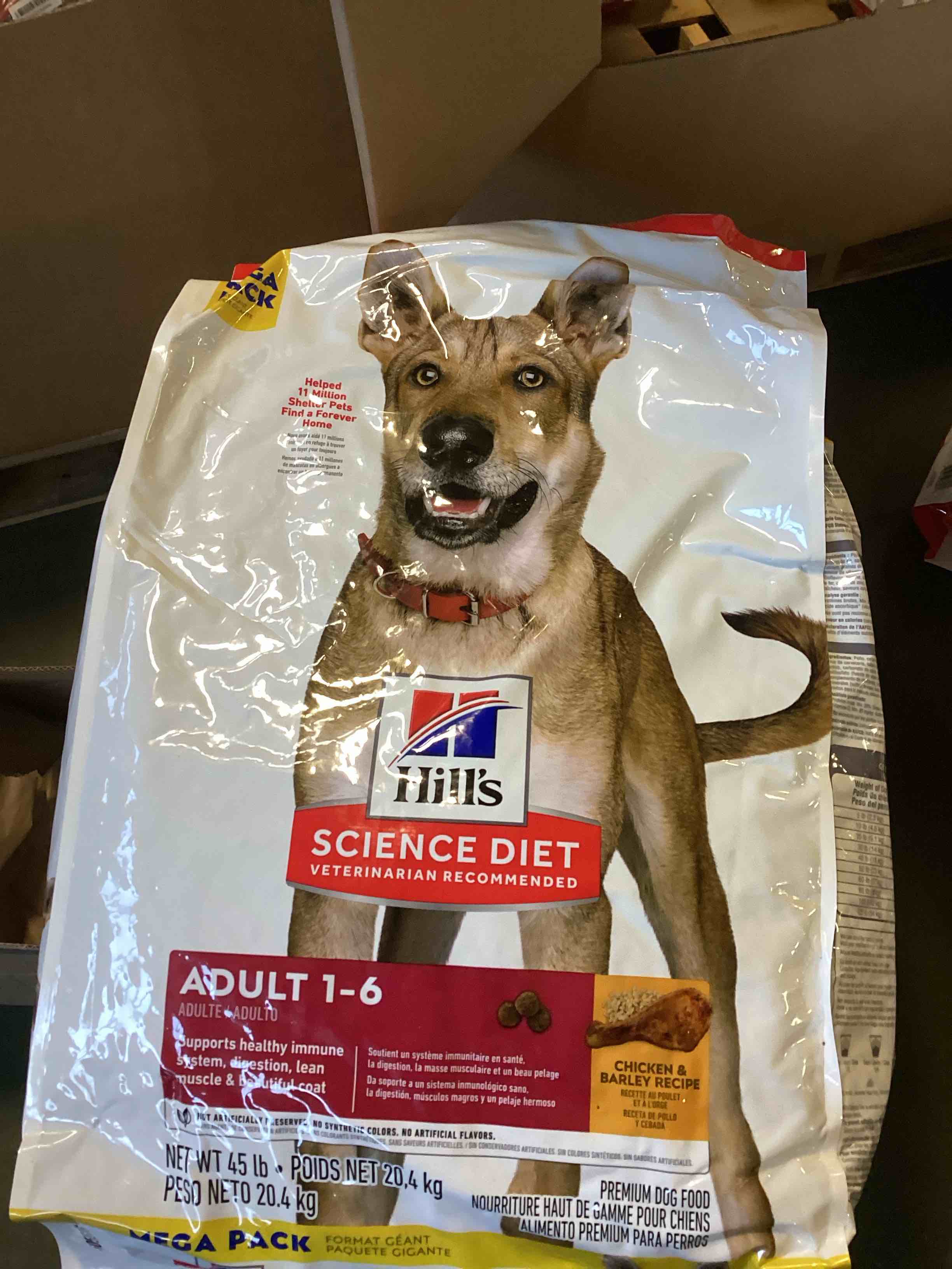Hill's Science Diet Adult 1-6, Adult 1-6 Premium Nutrition, Dry Dog Food, Chicken & Barley, 45 lb Bag