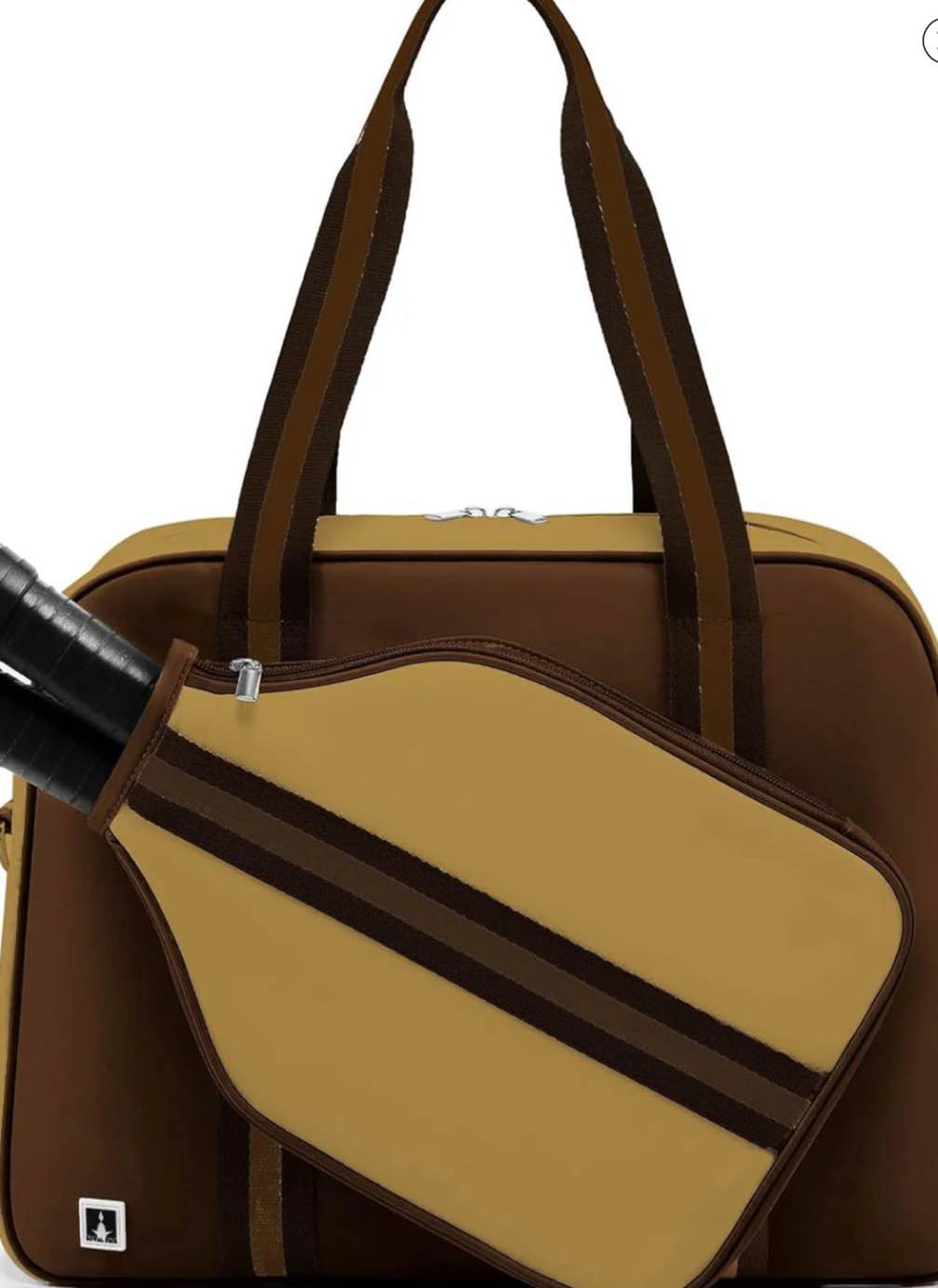 Pickleball Paddle Bags Large Tote Unisex Sling Backpack Shoulder Racquet Sports( brown)