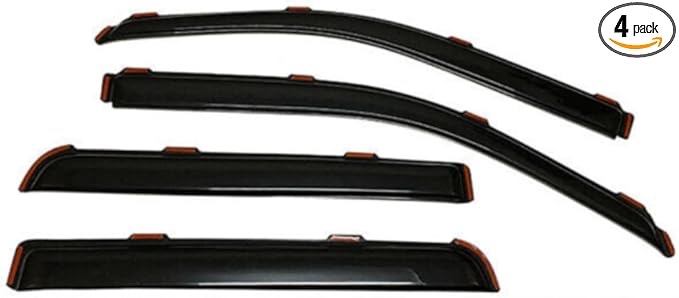 4pcs Sun Vent Wind Deflector Guard Window Visors Left Driver Side in Channel Mount Style Acrylic Dark Smoke Supercrew Cab for Ford for F150 2009-2014 4pc IWVSVGF2FFSC