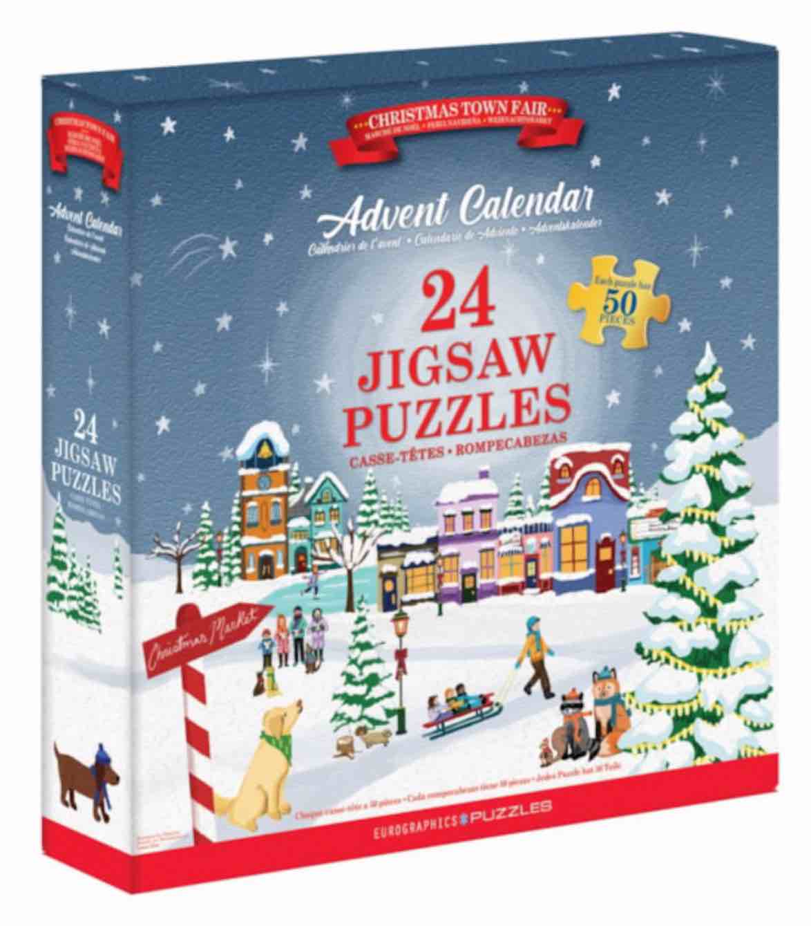 Eurographics Advent Calendar - Christmas Town Fair  24 Surprise Jigsaw Puzzles