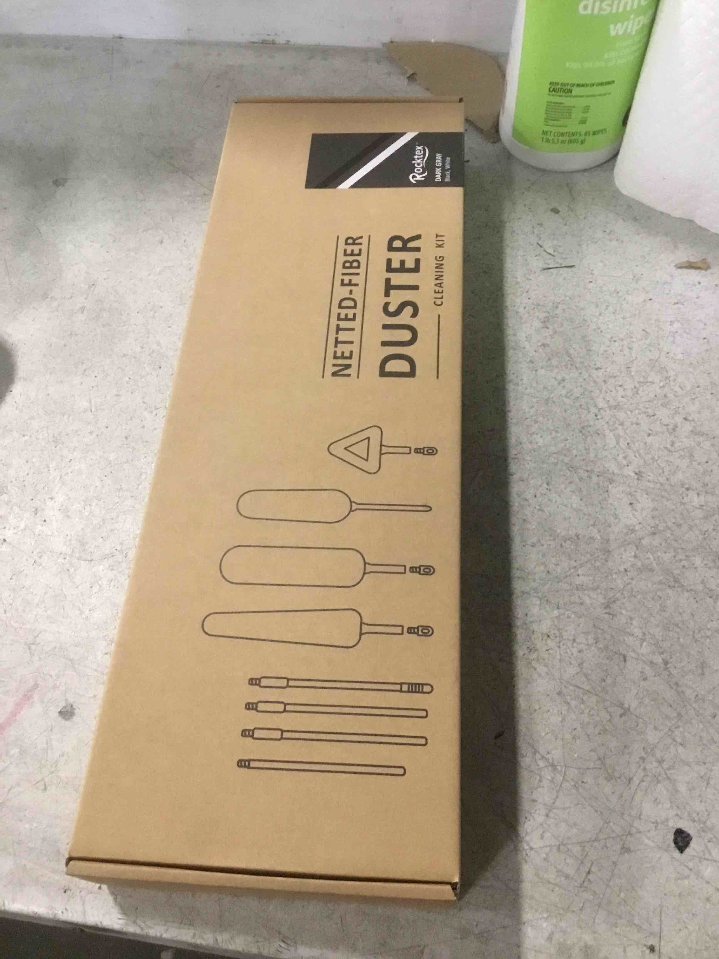 Feather Duster Kit with 5.6ft Extension Pole, 4 Dusting Brush for Cleaning Home Wall Ceiling Fan Cobweb, Microfiber Static Washable Dusters, Black Dark Gray