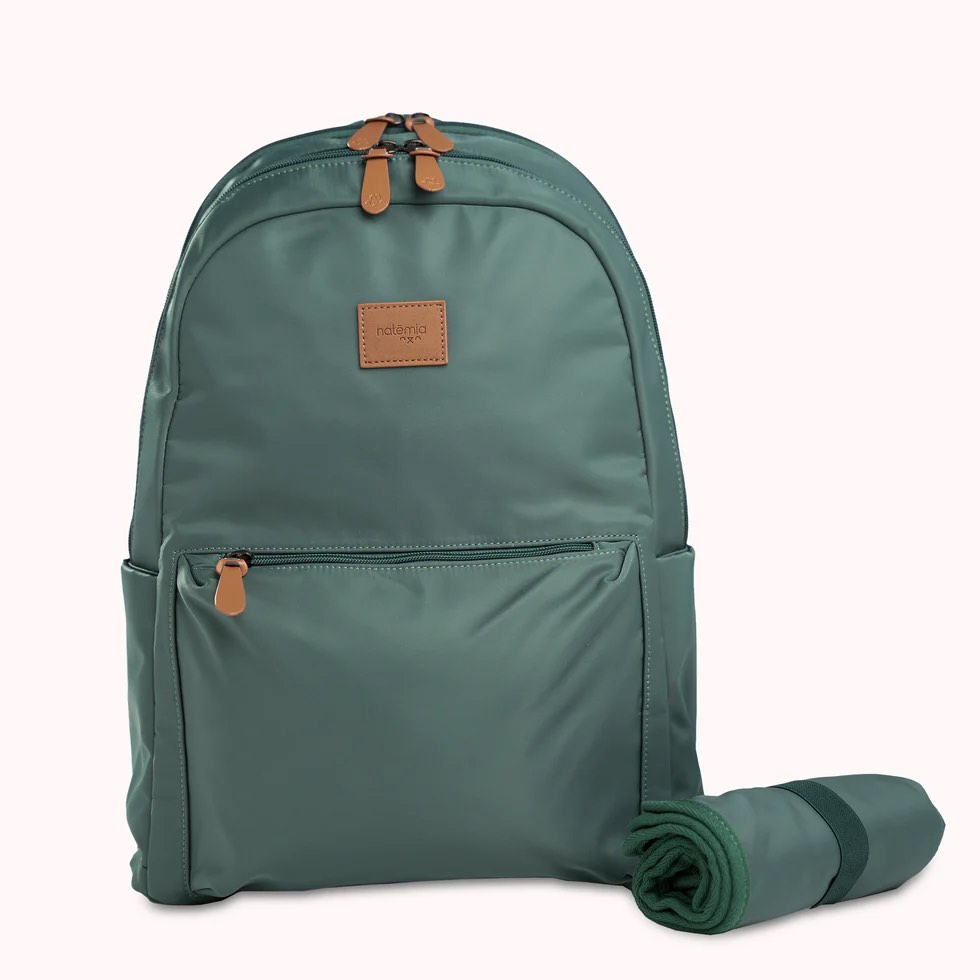 natemia Diaper Backpack + Removable Changing Pad in Lilypad