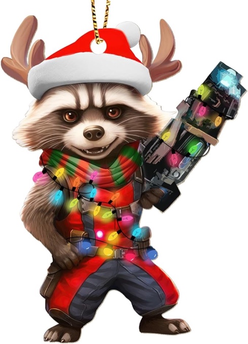 ( Similar ) Raccoon Christmas Ornaments 2023, Christmas Hanging Ornament for Christmas Tree, Christmas Tree Decorations, Wooden Christmas Ornaments, Christmas Decorations for Tree( 7 Pack)