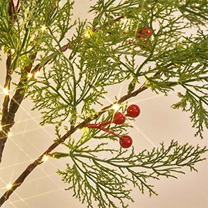 Birchlitland LED Cadar Tree 4FT 90L Warm White Fairy Lights, Lighted Trees for Indoor Outdoor Home Thanksgiving Christmas Holiday Decoration