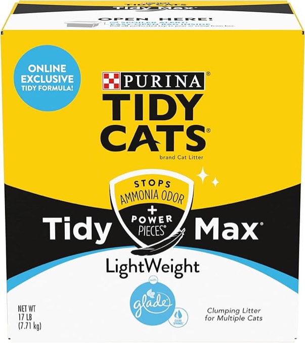 Purina Tidy Cats Clumping  Lightweight  Multi Cat Litter  Tidy Max Glade Clear Springs Formula  17 lb. Box