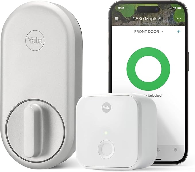 Smart Wi-Fi Deadbolt Retrofit Smart Lock, Unlimited Virtual Keys, App Remote Control, Keyless Entry - Silver