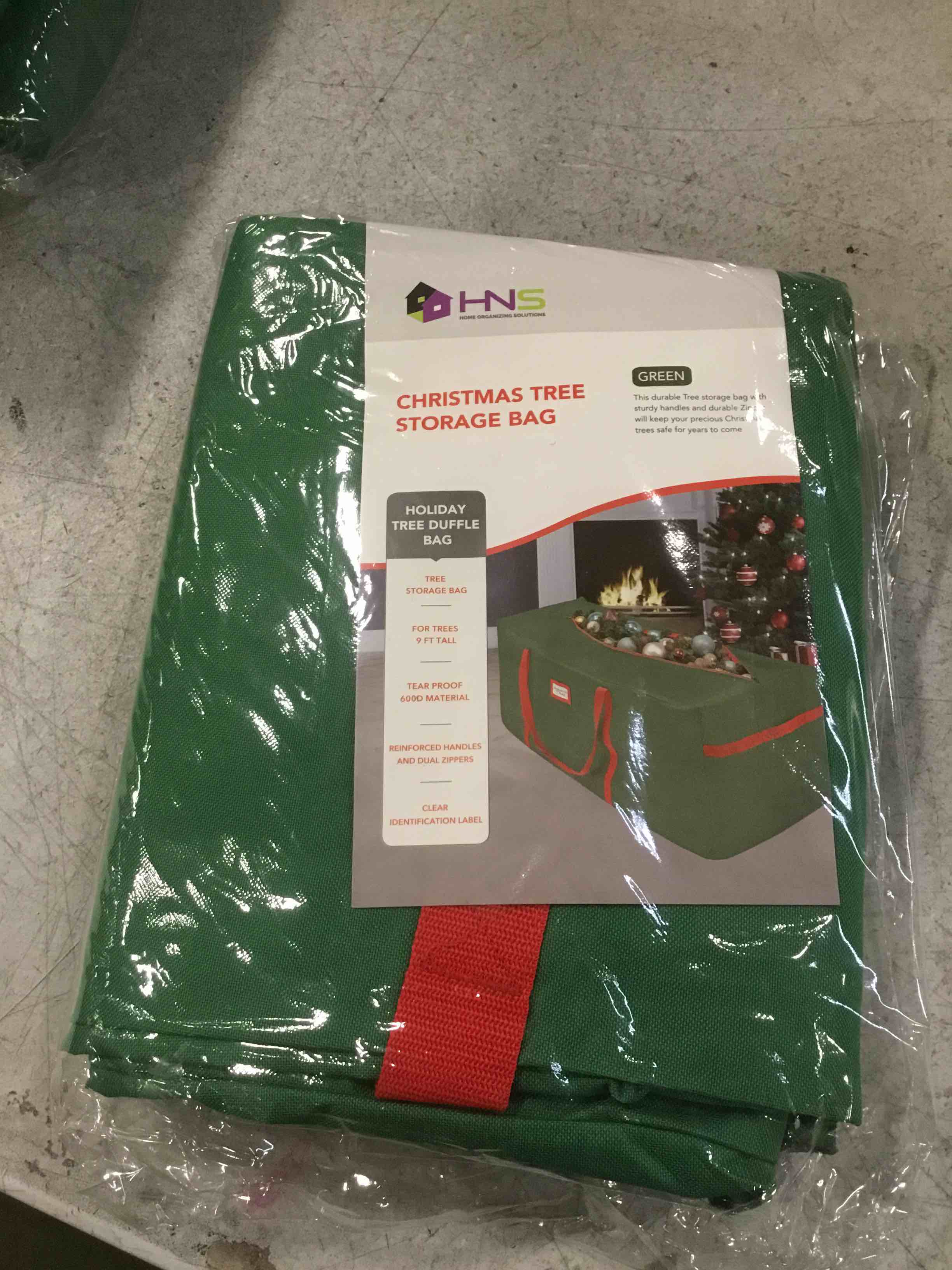 HOLDN’ STORAGE Christmas Tree Bag Heavy Duty 600D Oxford - Christmas Tree Bags Storage Fits Up To 9Ft, Extra Wide, Waterproof Storage Bags with Reinforced Handles & Zipper - Green
