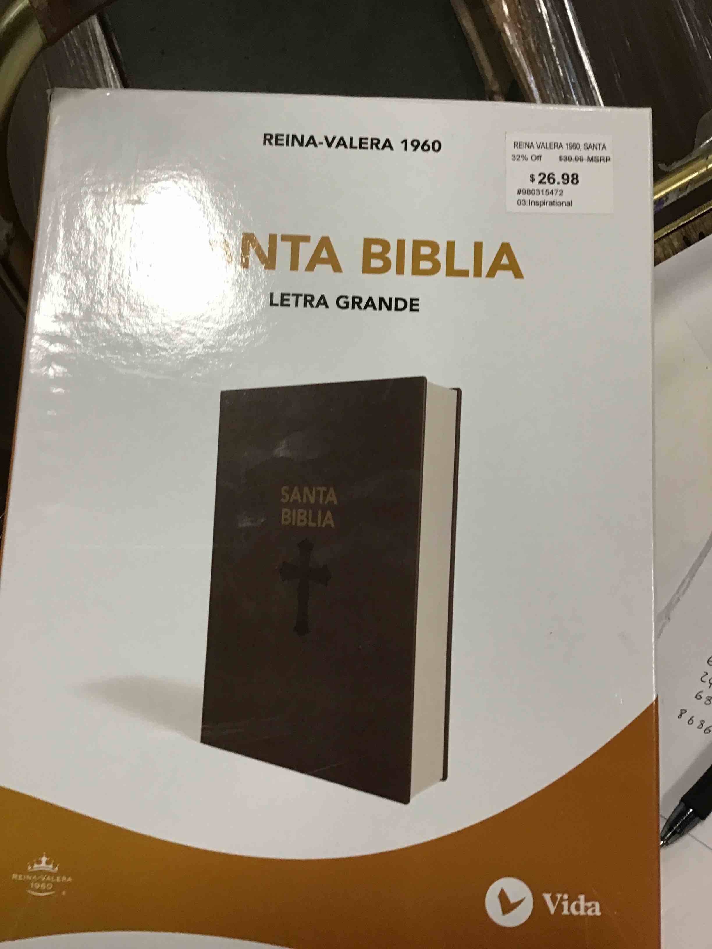 Biblia Reina Valera 1960, Letra Grande, Encuadernado en Cuero
