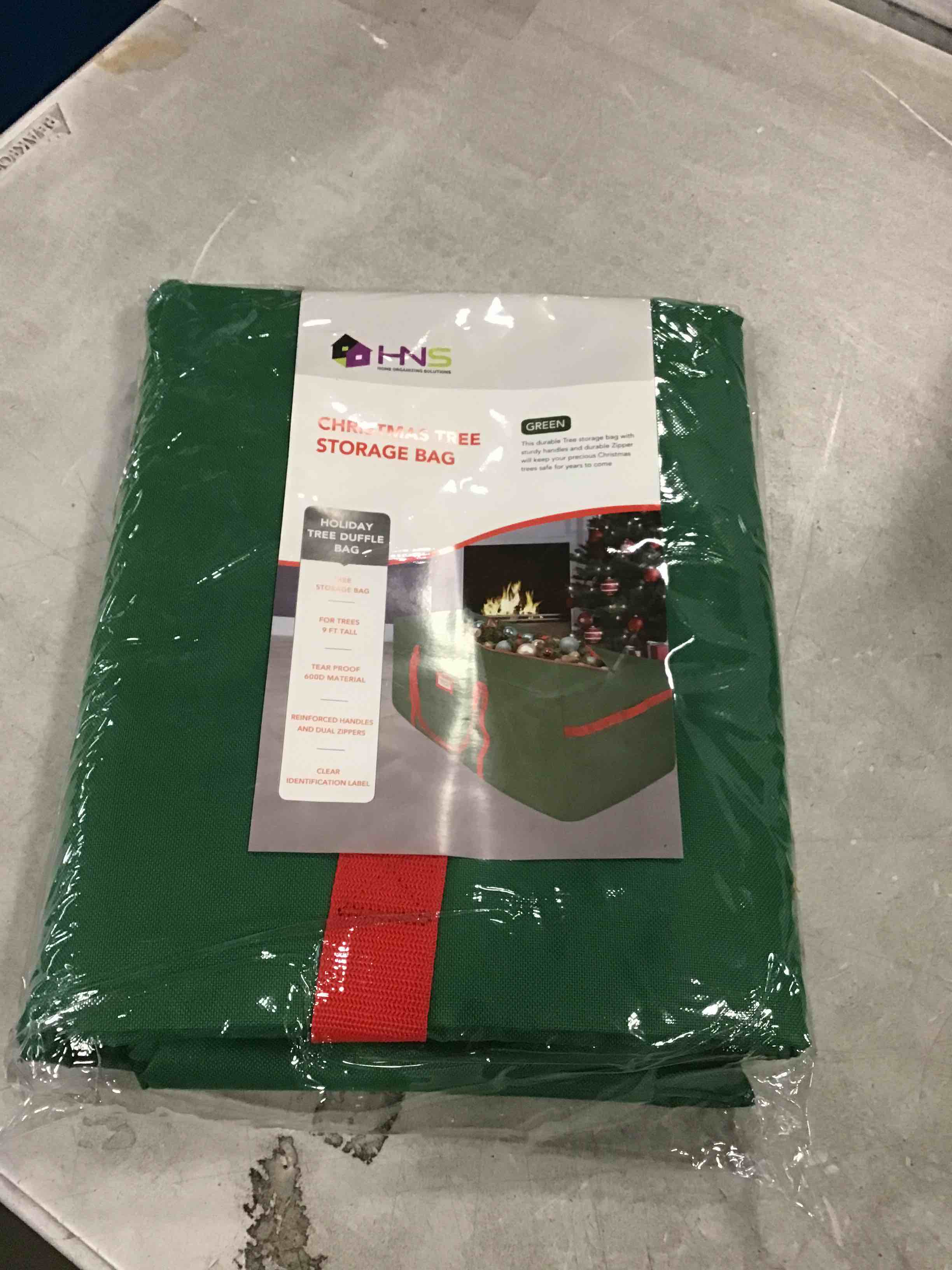 HOLDN’ STORAGE Christmas Tree Bag Heavy Duty 600D Oxford - Christmas Tree Bags Storage Fits Up To 9Ft, Extra Wide, Waterproof Storage Bags with Reinforced Handles & Zipper - Green