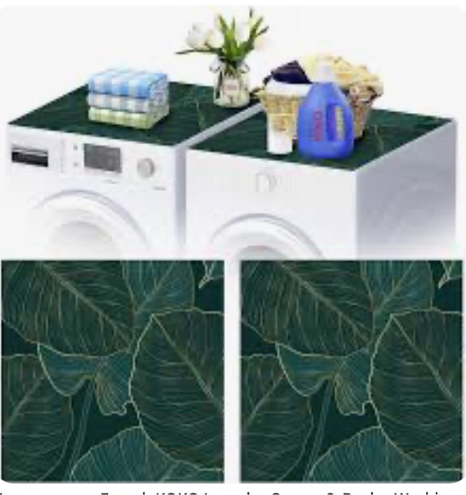 French Koko Washer and Dryer Laundry Covers Green Leave 26” x 26”