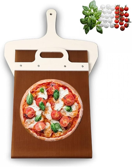 Sliding Pizza Peel, Sliding Pizza Shovel, Pizza Peel Transfers Pizza Pie Snacks, Non Stick Pizza Peel Spatula Paddle for Ovens, Kitchen Essential Baking Pizza Slider Paddle for Gathering Barbecue