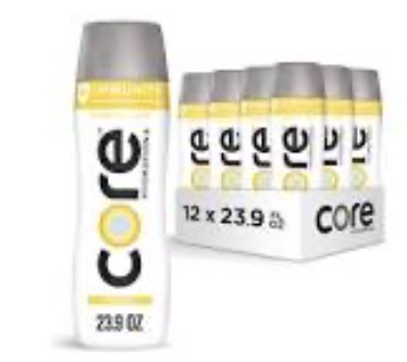 Best by November -2024)) CORE Hydration+ Immunity, Lemon Extract Nutrient Enhanced Water with Vitamin C and Zinc, 23.9 Fl Oz Bottle (Pack of 12)