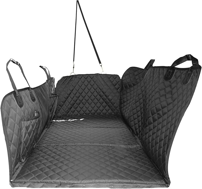 Large Back Seat Extender for Dogs - 58"x28" Hard Bottom Dog Car Seat Cover Dog Hammock with Door Protection, Waterproof Non-Slip Dog Car Bed for Trucks, SUVs