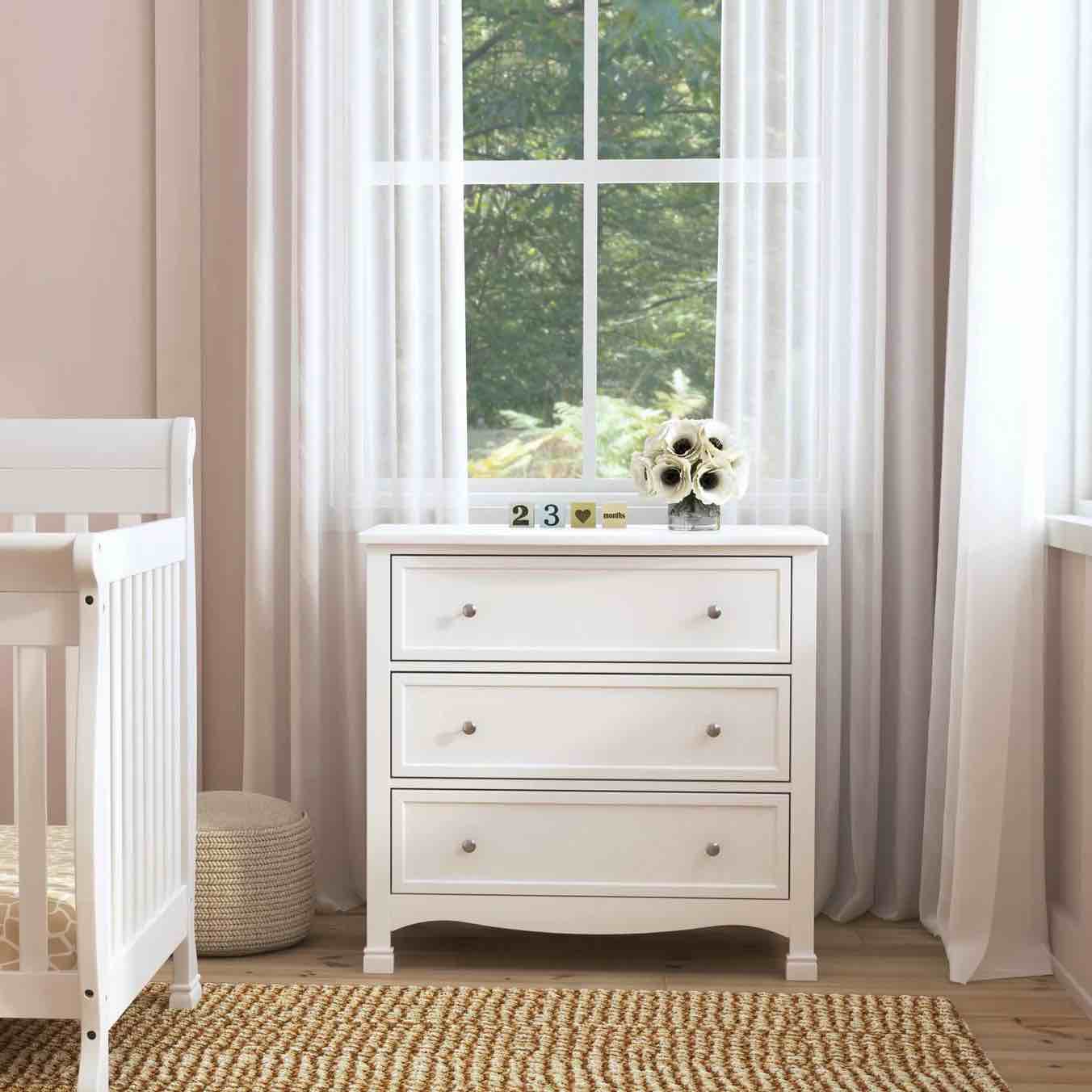 White Kalani 3 Drawer Dresser