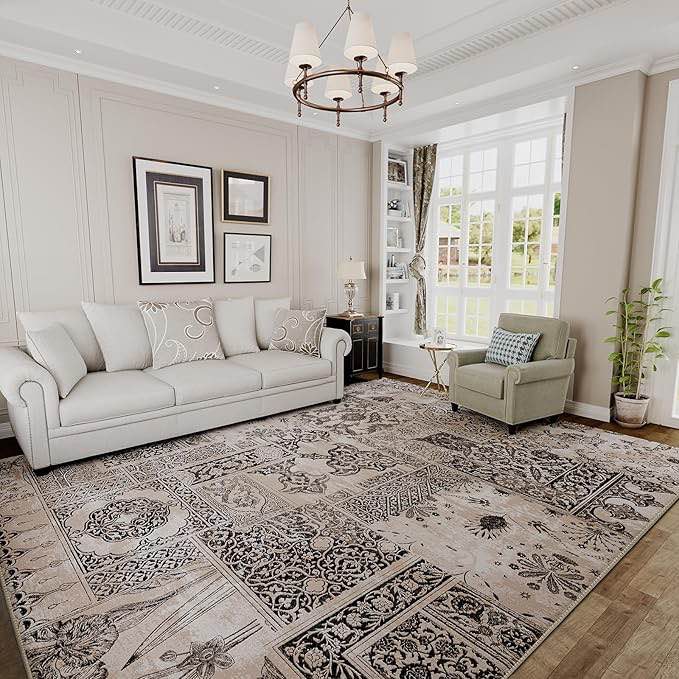 H.VERSAILTEX 8x10 Area Rugs Artisanal Boho Carpet Vintage Flair with Modern Craftsmanship, Perfect for Trendy Home Decor, Throw Rugs for Living Room Washable Area Rugs, Prestige - 8x10 Feet 8' x 10' Prestige