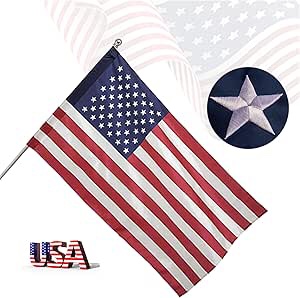 Independence Flag 4-ft W x 2.5-ft H American Embroidered Flag