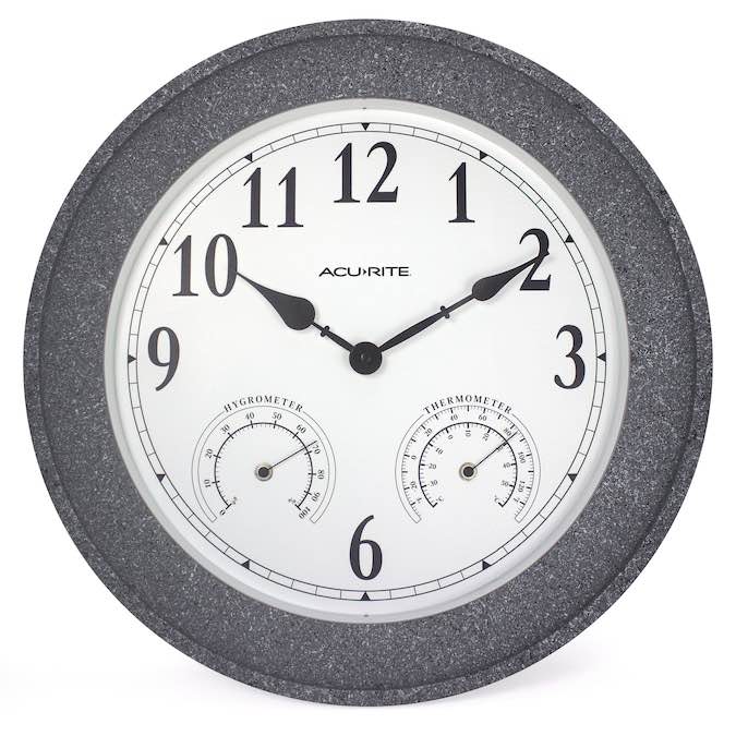 AcuRite Analog Wireless Indoor or Outdoor Modern Thermometer with Clock