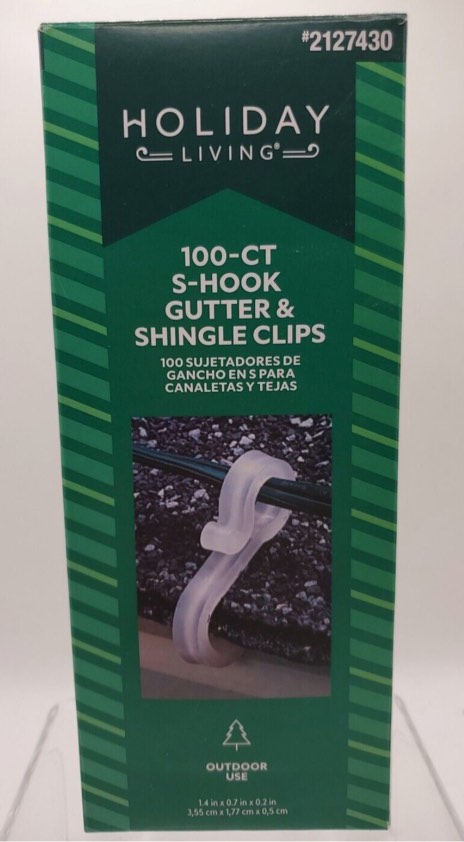 Holiday Living 100 Count S-Hook Gutter & Shingle Clips Roof Hangers