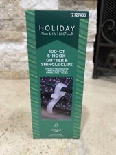 2127430 Holiday Living 100 Count S-Hook Gutter & Shingle Clips Roof Xmas lights Hangers