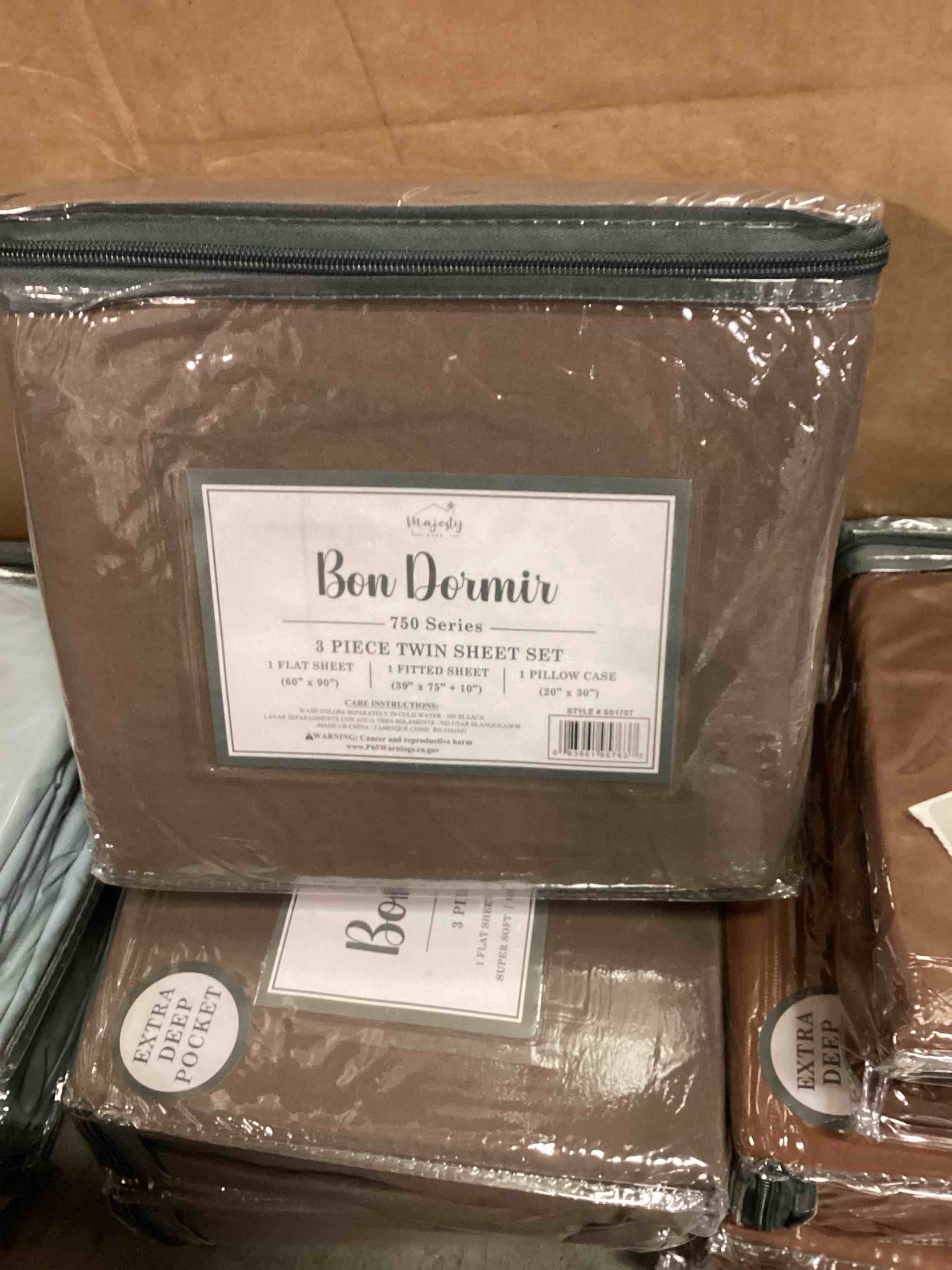 bon dormir 750 series three-piece twin sheet set