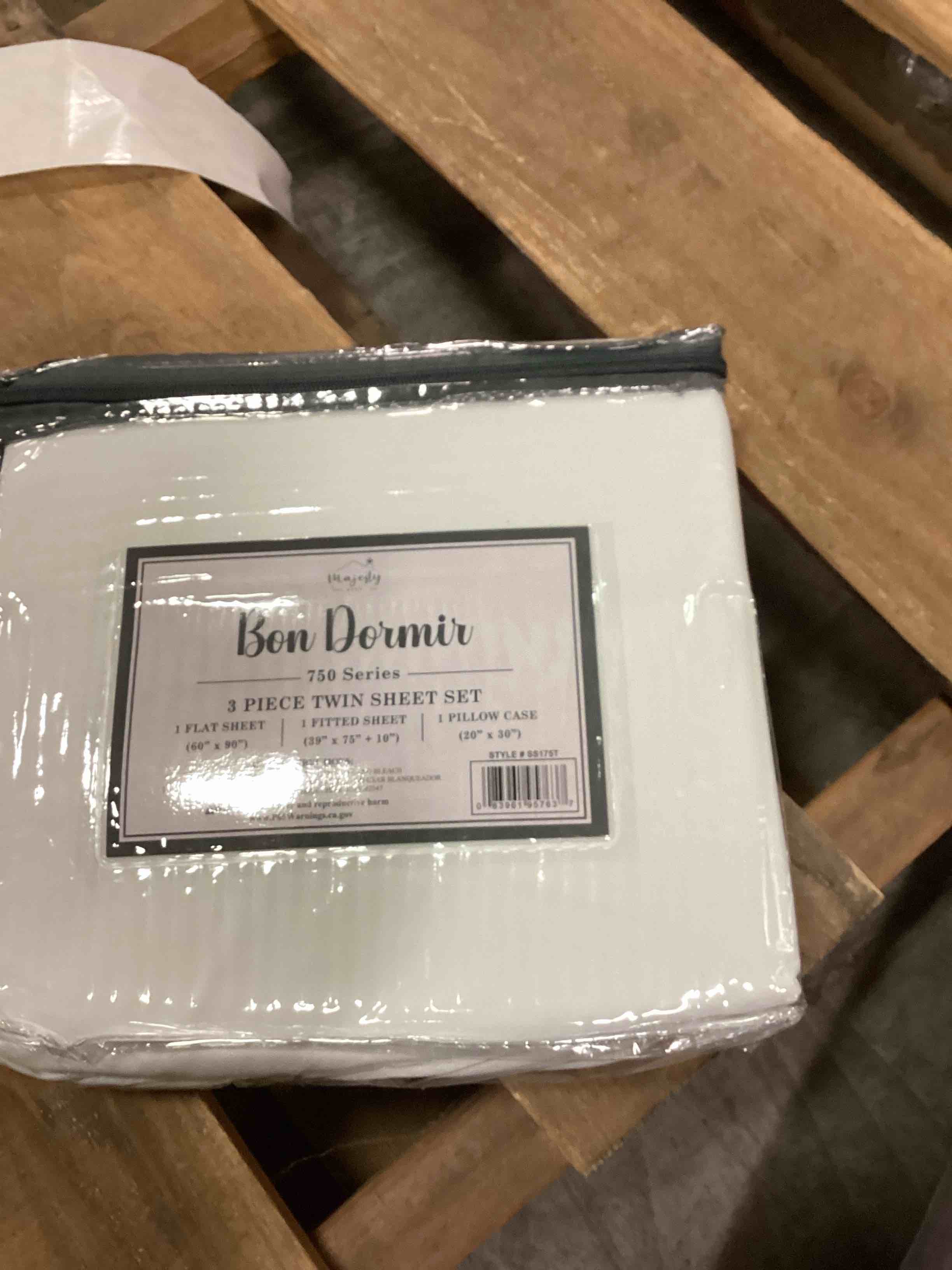 bon dormir 750 series three-piece twin sheet set