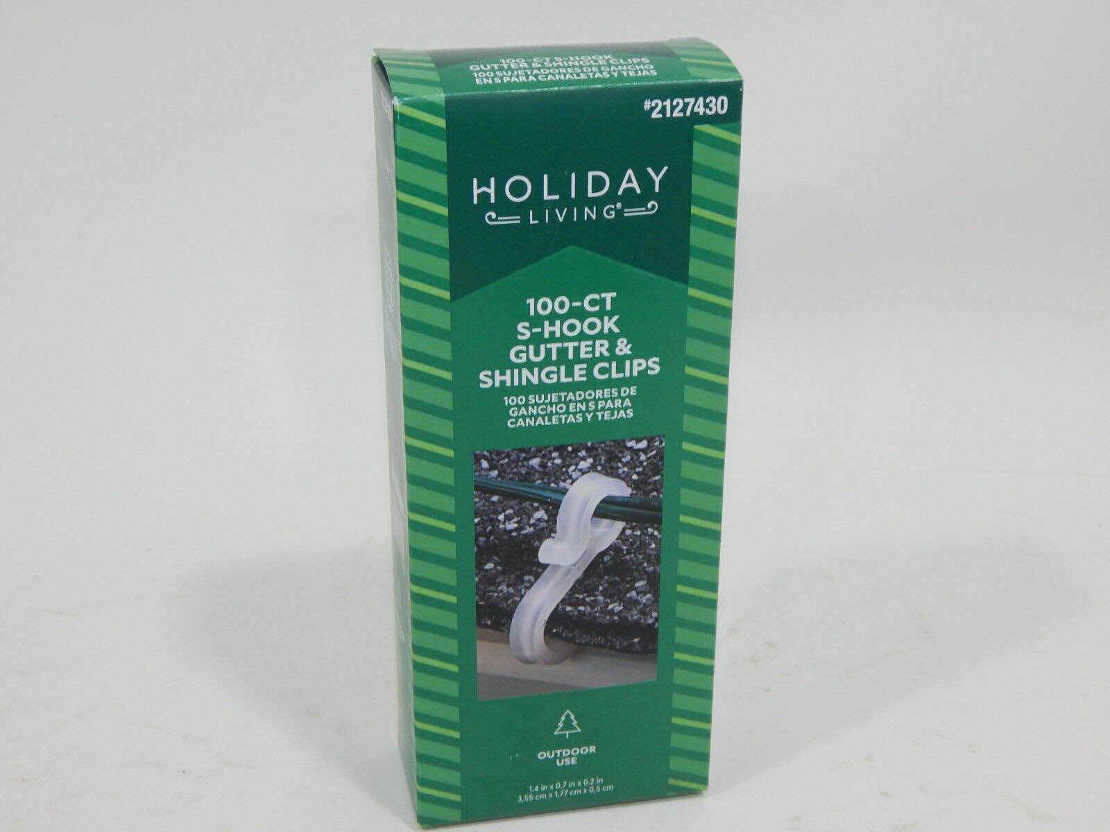 (pack of 3) New Holiday Living 100 Count S-Hook Gutter & Shingle Clips Roof Hangers Easy