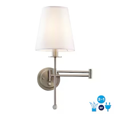 allen + roth Zooey 8-in W 1 -Light Brushed Nickel Wall Sconce