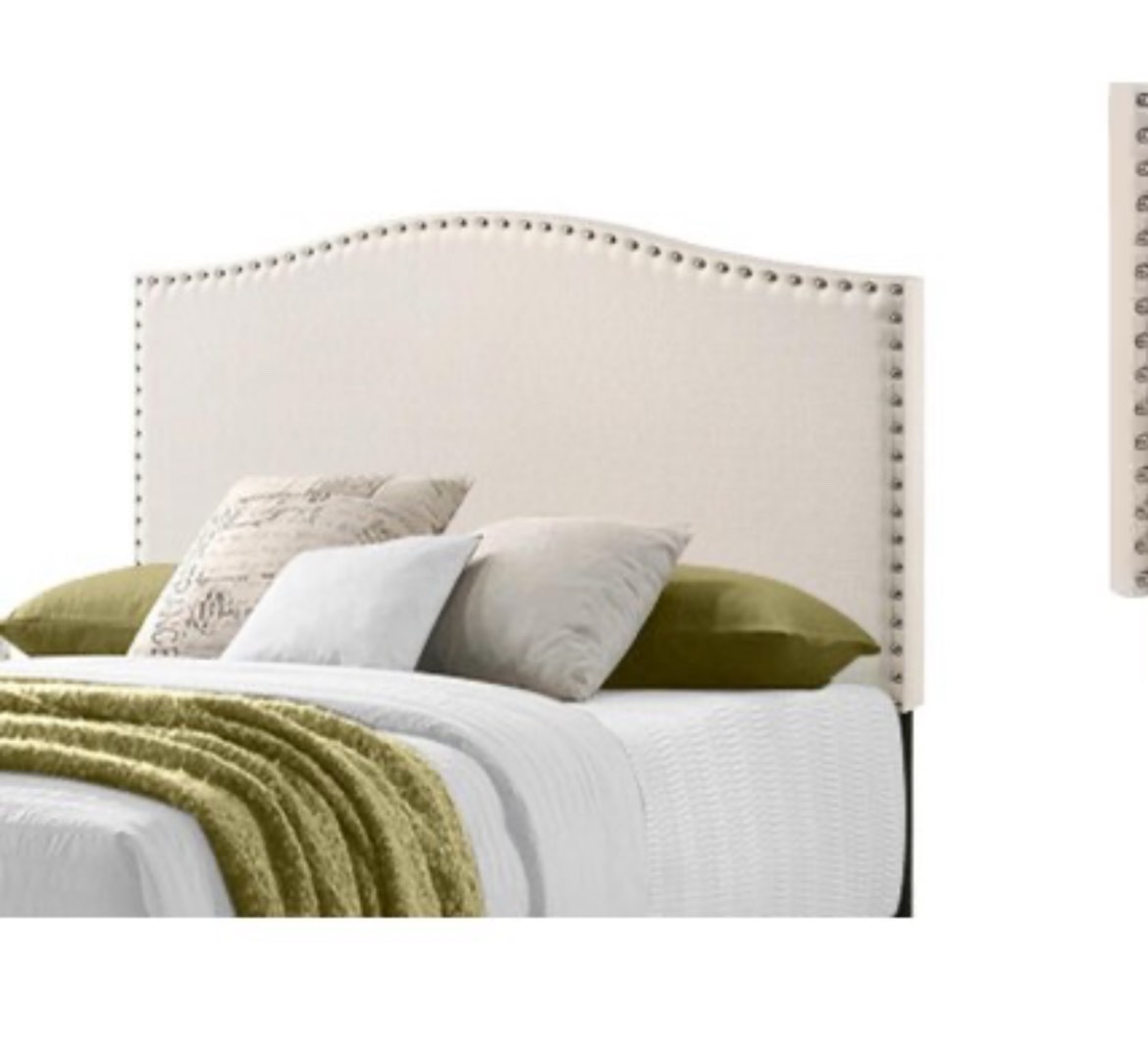 Ivey Upholstered Headboard  Queen  Beige