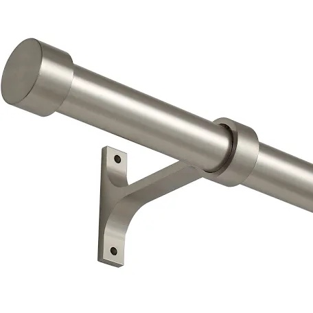 Heavy Duty 1 Inch Nickel Brushed Curtain Rods for Windows 72 to 144 inch, Durable Alufer Brackets and Finials Adjustable Window Curtain Rod,Telescoping Modern Drapery Rods for Curtains